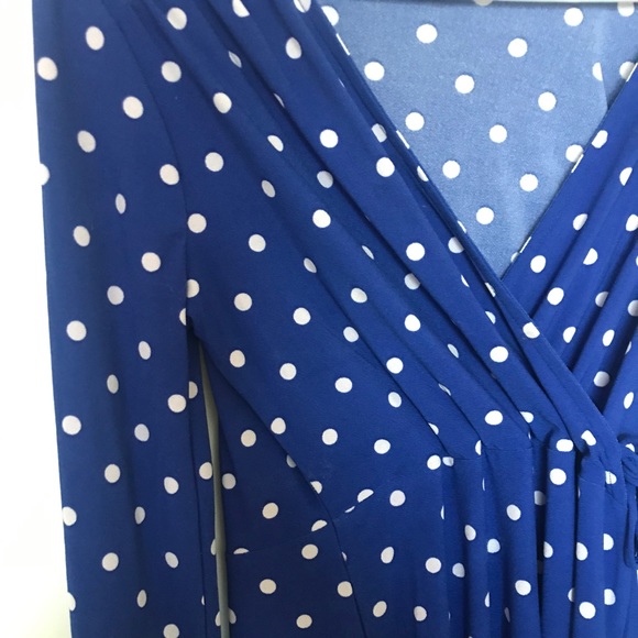 George Blue Polka Dot Wrap Dress - Picture 5 of 6